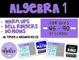 Algebra I Daily Warm Up Bell Ringer Do Now Calendar Math w