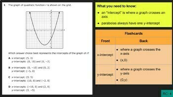 Preview of Algebra I EOC Review A (Prep for STAAR Retest)