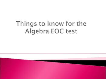 Preview of Algebra I EOC Review Powerpoint Updated for new TEKS