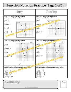 function notation common core algebra i homework answer key