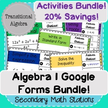 Preview of Algebra I Google Forms Bundle!