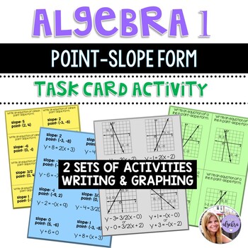 Preview of Algebra 1 - Writing and Graphing Equations in Point-Slope Form - 16 Task Cards