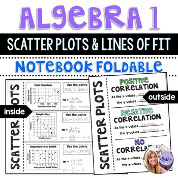 Preview of Algebra 1 - Scatter Plots and Lines of Fit Writing and Graphing - Foldable