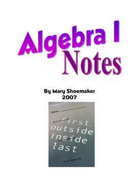 Preview of Algebra I Notes/Overheads