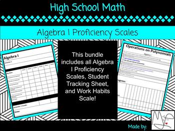 Preview of Algebra I Proficiency Scales, Standards-Based Grading