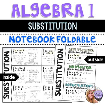 Preview of Algebra 1 - Solving Systems of Linear Equations by Substitution Foldable