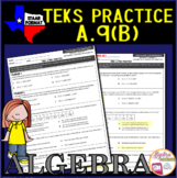 Algebra 1 STAAR TEKS A.9B Exponential Functions Interpreti