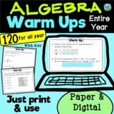Algebra I Warm Up Bell Ringer Do Now ENTIRE FULL YEAR ● PA