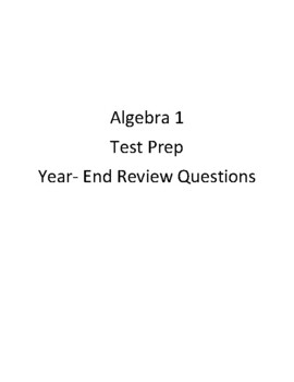 Preview of Algebra I Year End Test Prep