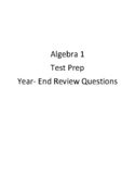 Algebra I Year End Test Prep