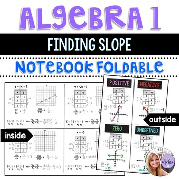 Preview of Algebra 1 - Graphing and Calculating Slope - Table, Rise/Run, Formula - Foldable