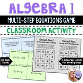 Algebra 1 - Solving Multi-Step Equations Connect 4 - Game 