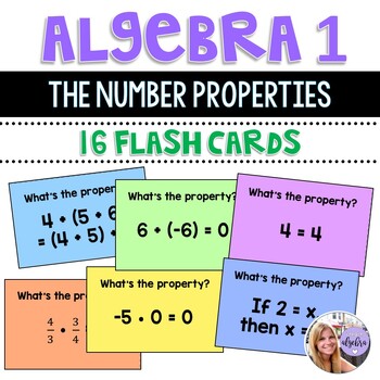 Preview of Algebra 1 - The Number Properties - 16 Flash Cards