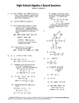 Preview of Algebra I,Board Session 11,Common Core Review,Quiz Bowl,Simplifying polynomials