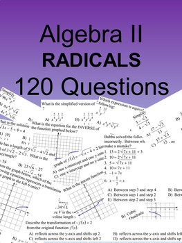 Preview of Algebra II 120 Multiple Choice Radicals SOL type questions