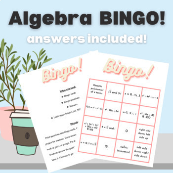 Preview of Algebra II Bingo