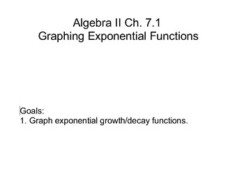 Preview of Algebra II Ch. 7 - Exponential and Logarithmic Functions and Relations