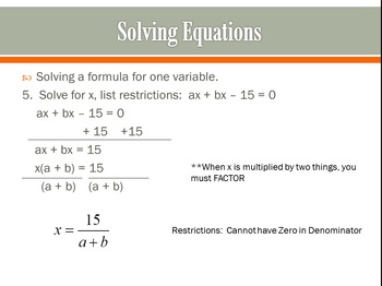 Preview of Algebra II Expressions & Solving Equations