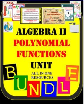 Preview of Algebra II - Polynomial Functions UNIT 36 Activities (348 Pages)
