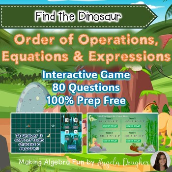 Preview of Algebra Interactive Game Order of Operations, Equations & Inequalities Review