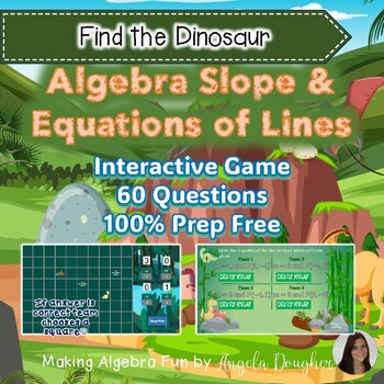 Preview of Algebra Interactive Game Slpe & Equations  of Lines Find The Dinosaur