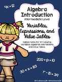Algebra Introduction: Variables, Algebraic Expressions and