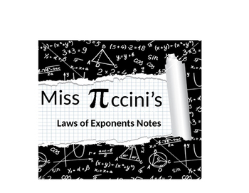 Preview of Algebra - Laws of Exponents - Note Packet