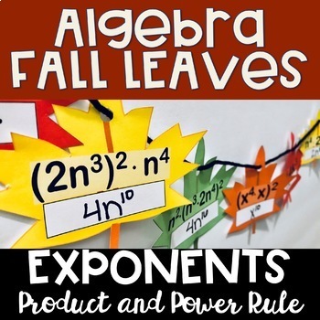 Preview of Algebra Leaves - Exponents (product and power rules)