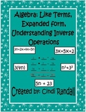Algebra: Like Terms and Inverse Operations