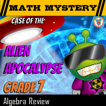 Preview of Algebra Math Mystery 7th Grade Math Review Game