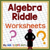 Algebra Math Riddle Worksheets