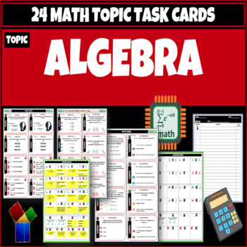 Preview of Algebra Math Task Cards