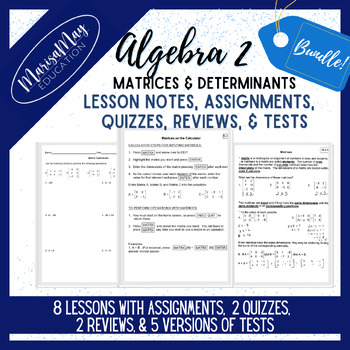 Preview of Algebra - Matrices & Determinants Complete Unit Bundle
