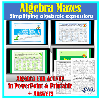 Preview of Algebra Mazes | Simplifying Algebraic Expressions