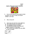 Algebra: Measures of Central Tendency Skittles Activity