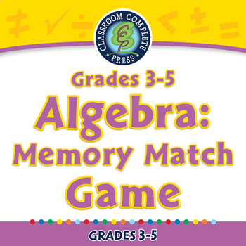 Preview of Algebra: Memory Match Game - NOTEBOOK Gr. 3-5