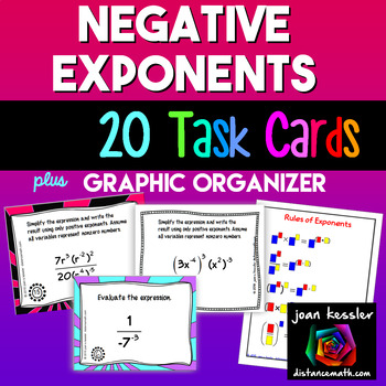 Preview of Algebra Negative Exponents plus Graphic organizer