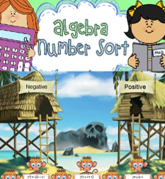 Preview of Algebra Number Sort: Smartboard Review Game