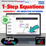 Algebra One Step Equations Digital Activity  No Negative integers