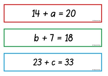 Preview of Algebra - One-Step Equations Task Cards/Flash Cards