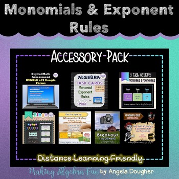 Preview of Algebra Operations w/ Monomials & Exponent Rules Accessory Pack BUNDLE
