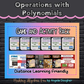 Preview of Algebra Operations with Polynomials Game & Activity Pack BUNDLE