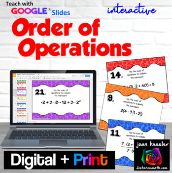 Preview of Order of Operations Task Cards Digital plus Print