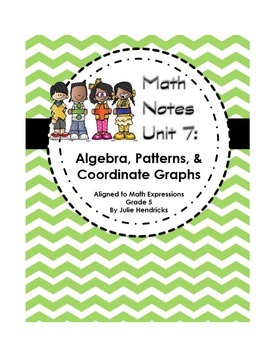 Preview of Algebra, Patterns, & Coordinate Graphs (Aligned to Math Expressions: Grade 5)