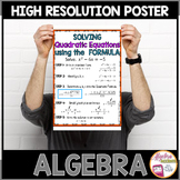 Algebra Poster Quadratic Functions using the Formula