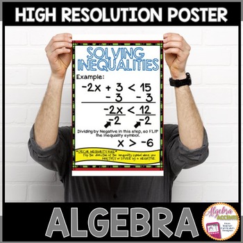 Preview of Algebra Poster Solving Inequalities