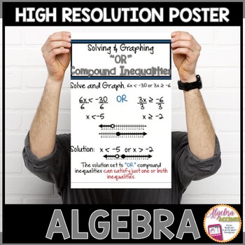 Preview of Algebra Poster Solving and Graphing Compound Inequalities "OR"