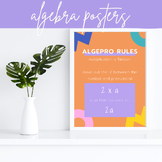 Algebra Posters Set of 12 | Fun Colorful Anchor Chart | Ed