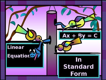 Preview of Algebra Power-Point: Writing Linear Equations in Standard Form DISTANCE LEARNING