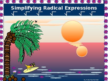 Preview of Algebra Power-point:  Simplifying Radical Expressions with GUIDED NOTES/NO PREP